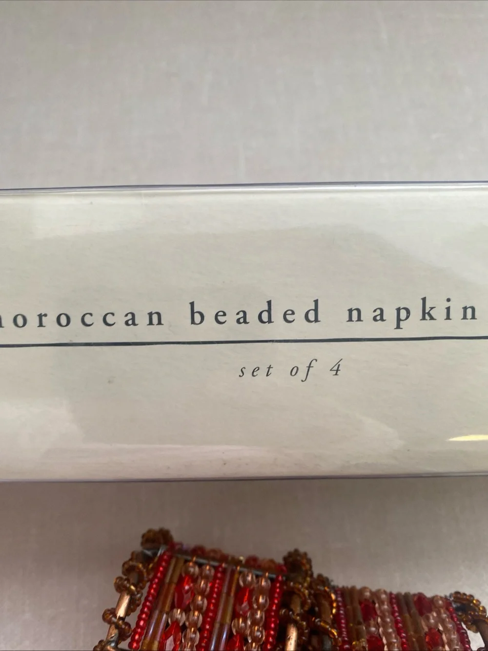 Pier 1 Moroccan Jeweled Napkin Rings Set Of 4 New